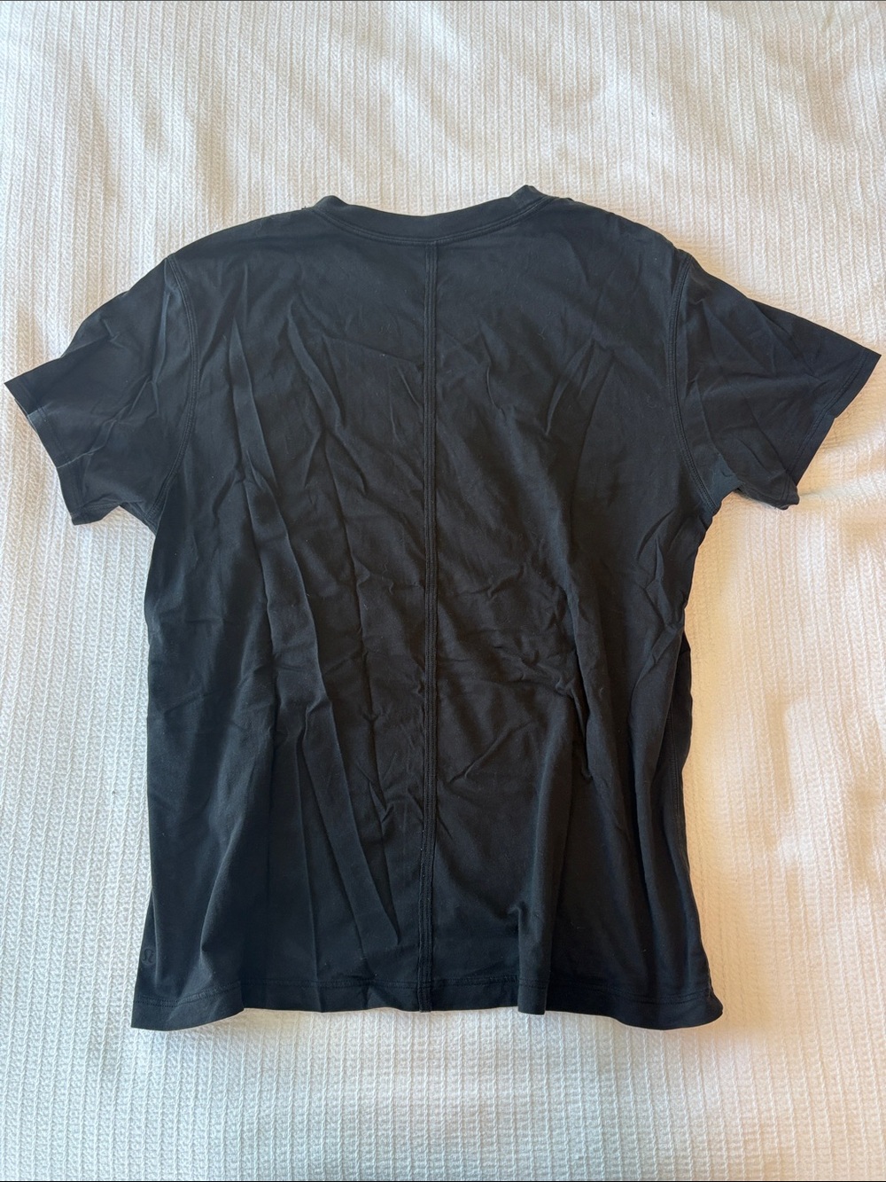 lululemon athletica Black Short Sleeve Crew Tee with Center Seam